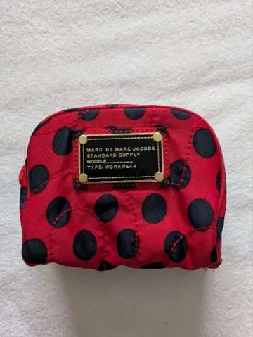 MARC BY MARC JACOBS 파우치 레드 네이비 도트 무늬