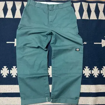 Dickies 워크 팬츠 그린 더블니