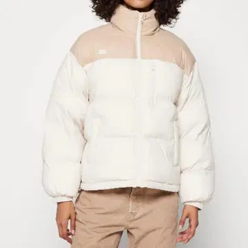 리바이스 다운 여성용 베이지 아이보리