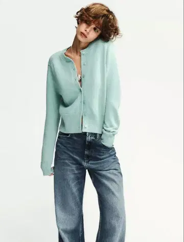 자라 ZARA 핏 니트 자켓 플레인 니트 가디건