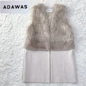 [ 새상품급 ] ADAWAS 니트 울 퍼 베스트 롱 베이지