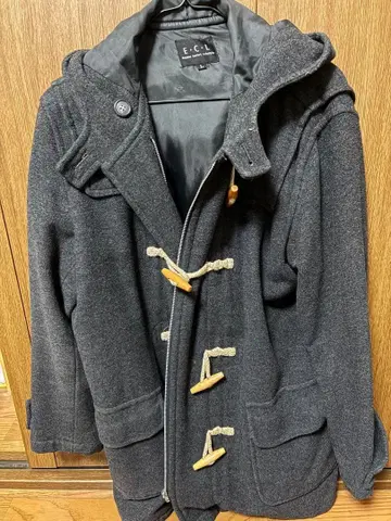 2세트 울 혼방 더플 코트 다크 그레이