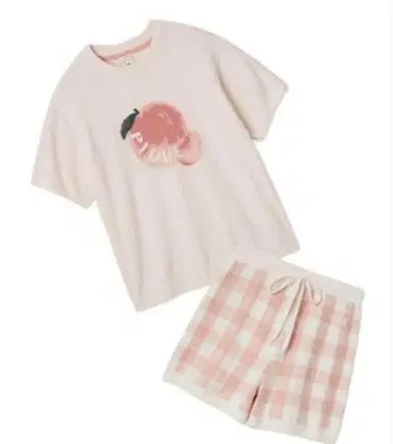 젤라피케 후르츠 자카드 풀오버 & 숏팬츠 세트 피치 복숭아