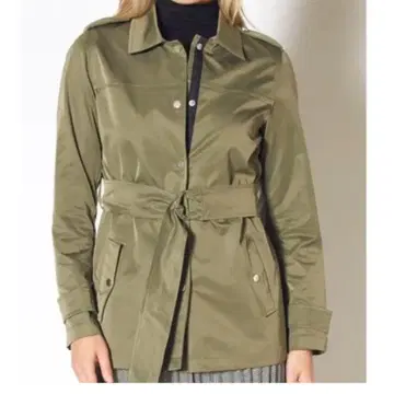 ZARA BASIC 카키 계열 트렌치코트풍 자켓 벨트 포함