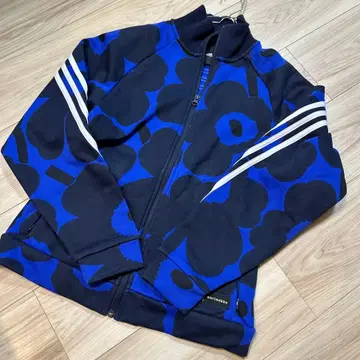 adidas x marimekko 올 패턴 플리스 저리 트랙 자켓 블루