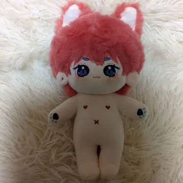 고양이 귀 달린 옷 갈아입기 봉제 인형 핑크 무속성