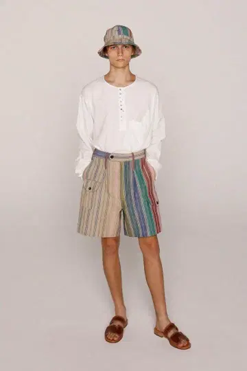 NICENESS W.B.SMITH 캠브릭 헨리넥 셔츠