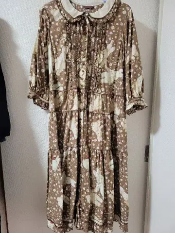 PINK HOUSE 핑크하우스 장미원 프린트 미디 원피스 쇼콜라