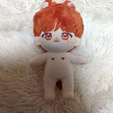 고양이 귀 달린 옷 갈아입기 봉제 인형 20cm 오렌지 무속성