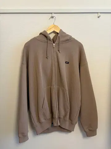 HUF 베이지 풀 집업 후드티 L 사이즈