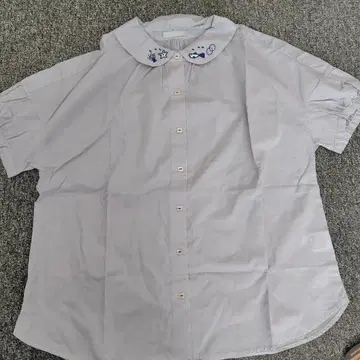 POU DOU DOU 연보라 반팔 블라우스