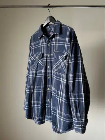 디키즈 헤비 플란넬 셔츠 00s 구제 의류 XL 네이비