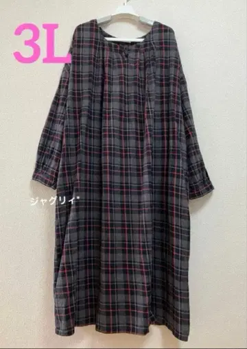 soulberry 체크 무늬 원피스 가을/겨울 플러스 사이즈 3L