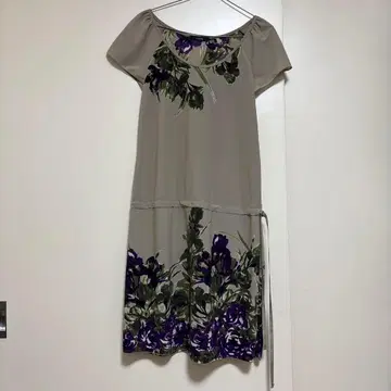 Foochi 꽃무늬 반팔 미니 원피스 튜닉 일본제