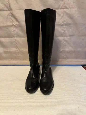 이탈리아제 블랙 가죽 롱 부츠