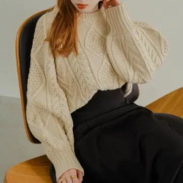 hinari 케이블 짜임 볼륨 니트