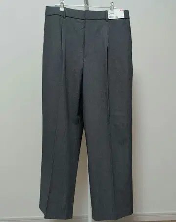 새상품 유니클로 턱 와이드 팬츠 XXL 그레이 469854