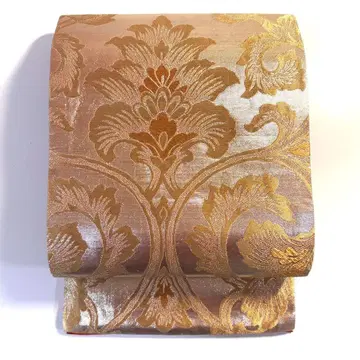 5k3039 나고야 오비 골드 컬러 빨간색 패턴 제품 일본 의류 기모노