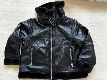 TOPSHOP 오버 사이즈 가죽 자켓