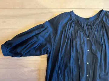 7부 소매 롱 셔츠 블라우스