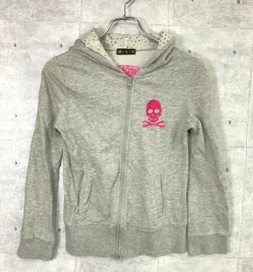 y2k 헤이세이 셀레 갸루 구제 의류 스컬 자수 집업 맨투맨 후드티