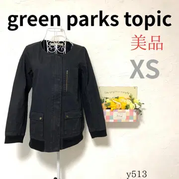 새상품급 [그린 파크 피크] 여성용 자켓 긴팔 면 혼방 블랙 XS