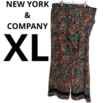 NEW YORK & COMPANY [ XL ] 플라워 프린트 와이드 팬츠