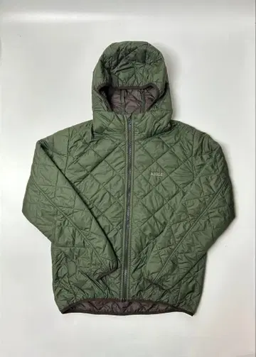AIGLE 퀼팅 다운 자켓 올리브 그린 카키 L 사이즈
