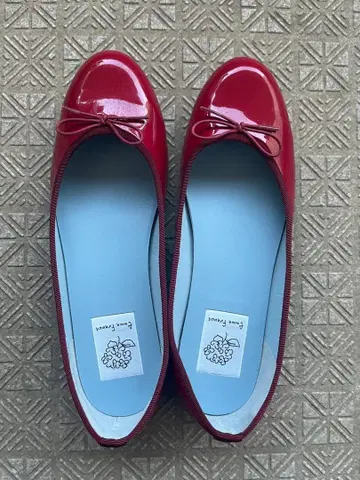 에나멜 발레 슈즈 빨간색 24.5cm