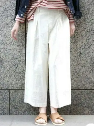 새상품 미사용 스튜디오 클립 팬츠 와이드 팬츠 면 린넨 하의