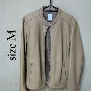 베이지 가죽 자켓 사이즈 M