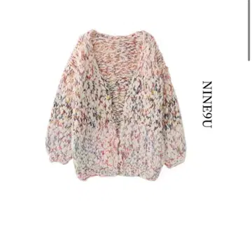 미사용 니트 NINE9U 오버 사이즈 벌룬 가디건