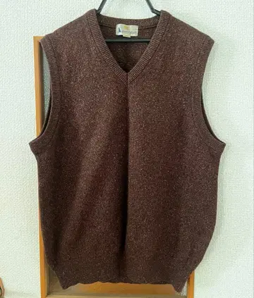 aquascutum 브라운 니트 V넥 베스트