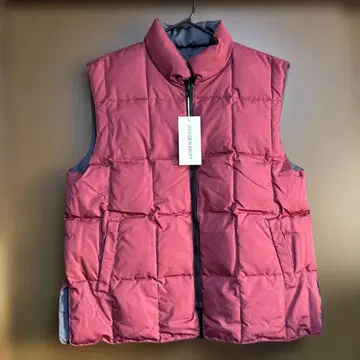 새상품 다운 베스트 빨간색 그레이 리버서블 L