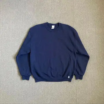 90s 러셀 애슬레틱 무지 맨투맨 네이비