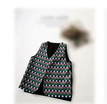 안티카 체크 무늬 캐주얼 베스트