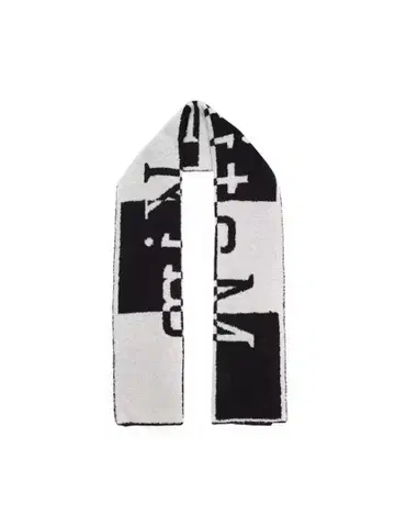 Matin kim 로고 화이트 블랙 체크 스카프