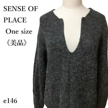 [ 새상품급 ] 센스 오브 플레이스 긴팔 니트 풀오버 오픈 프론트 루즈핏