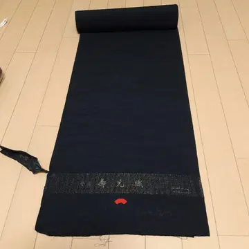 네이비 기모노 옷감 골드 컬러 무늬