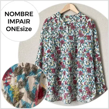 [ 새상품급 ] NOMBRE IMPAIR 꽃무늬 자카드 블라우스 F
