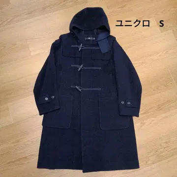 유니클로 네이비 후드 부착 더플 코트 S