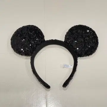 디즈니 머리띠 스팽글 미키 블랙
