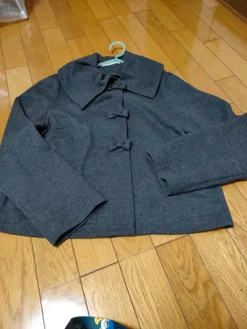 울 100% 그레이 버튼 코트 사이즈 3