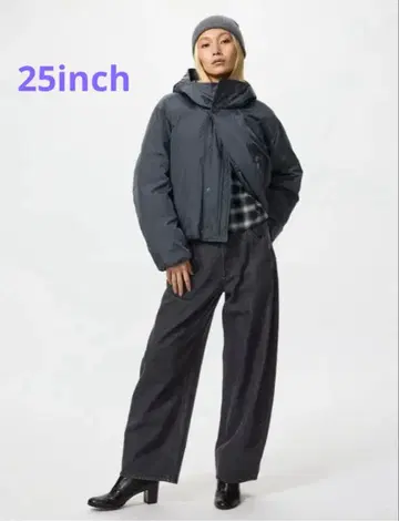 인기 만점 UNIQLO 배기 커브 청바지 25 기장 짧음
