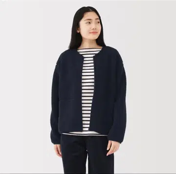 무인양품 보아 플리스 자켓 다크 네이비 L 미사용 새상품
