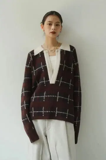 Knuth Marf 빈티지 라거 니트 보르도