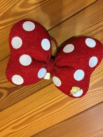 디즈니 도트 리본 머리끈 헤어핀
