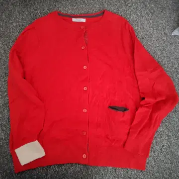 POU DOU DOU 빨간색 가디건 긴팔