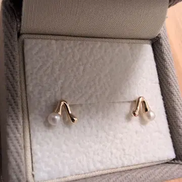 ete 에테 K10YG 체리 펄 귀걸이