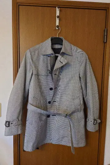 멘즈 비기 스텐카라 코트 하운드투스 체크 패턴 L 2 트렌치코트